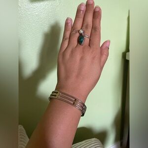 Silver cuff hinge bracelet